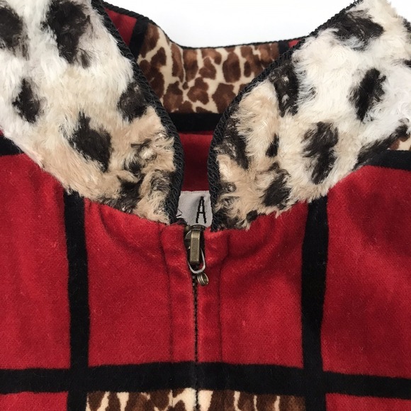 Vintage TAPP New York Vest Artsy Mixed Media Animal Print Boho Velour Corduroy - Picture 3 of 16